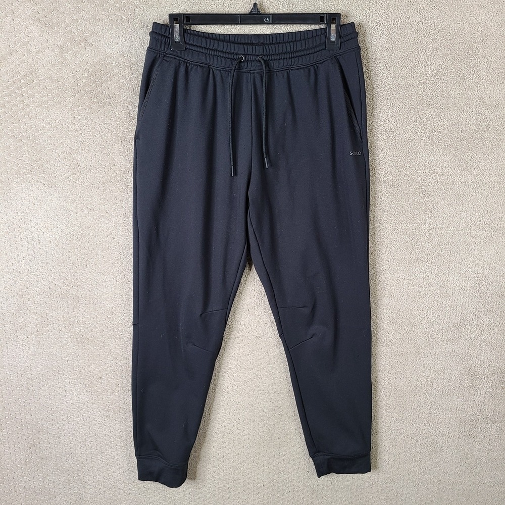 Skora Pants Mens Medium Black Jogger Athletic Drawstring Zip Pocket Polyester‎